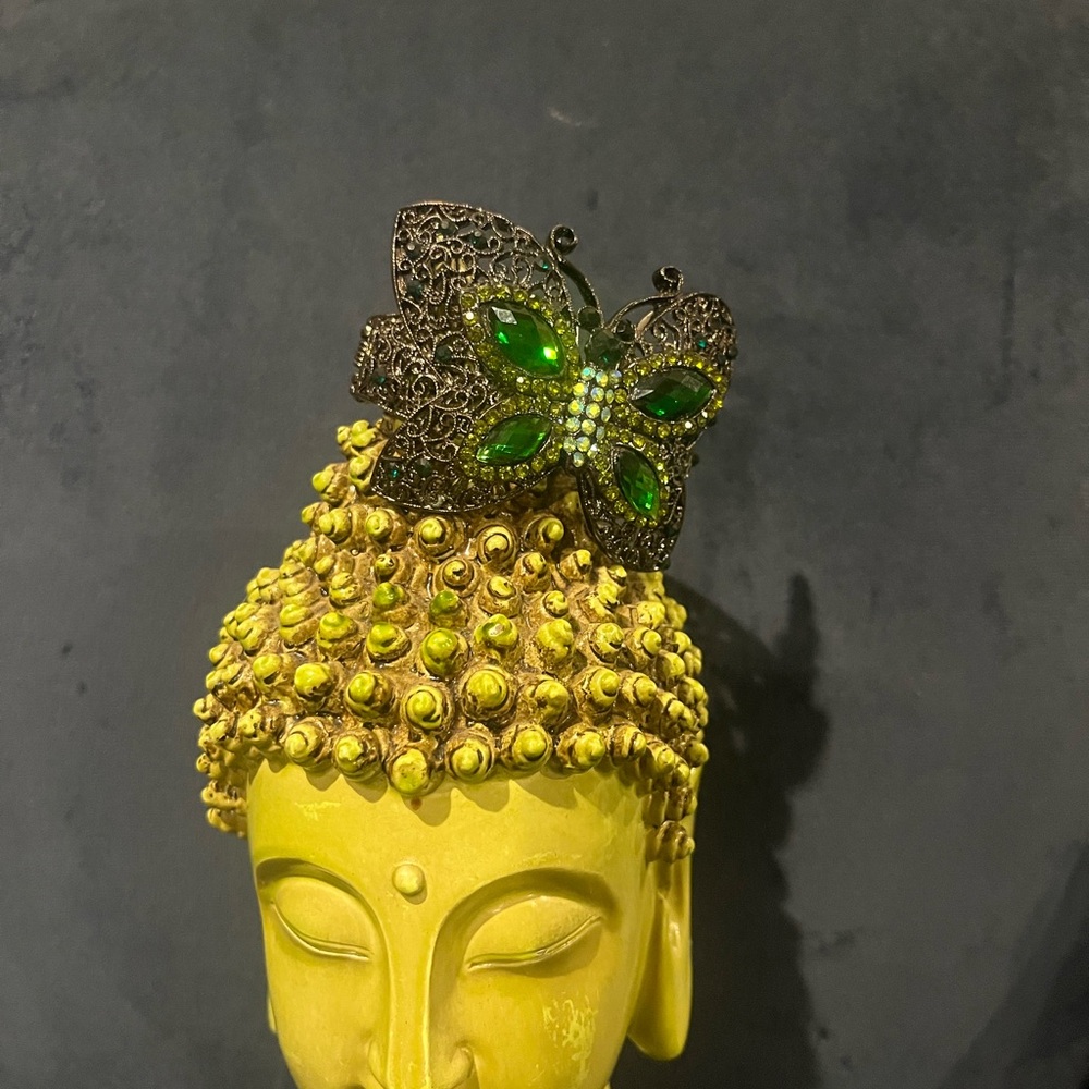Green Gem Butterfly Clip Bracelet